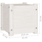 Jardinera de madera maciza de pino blanco 31x31x31 cm