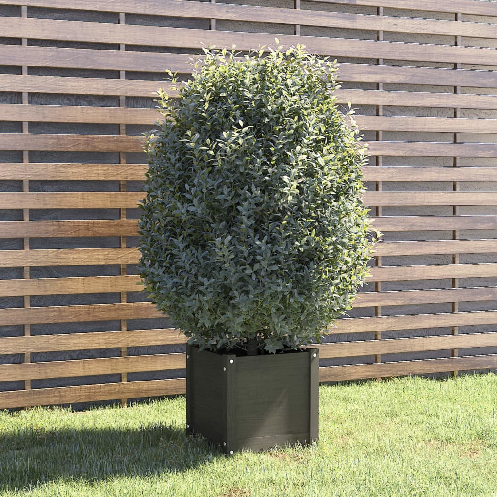 Jardinera de madera maciza de pino blanco 31x31x31 cm