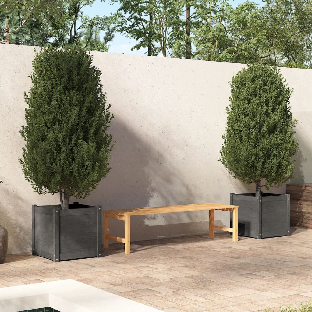 Jardineras 2 uds madera maciza de pino 100x31x31 cm