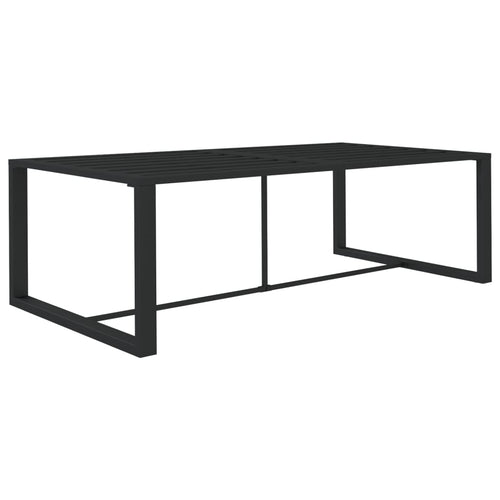 Anthracite grey aluminum garden dining table 120x60x66cm