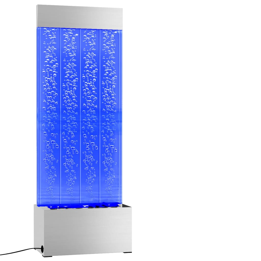 Columna burbujas LEDs RGB acero inoxidable acrílico 110 cm