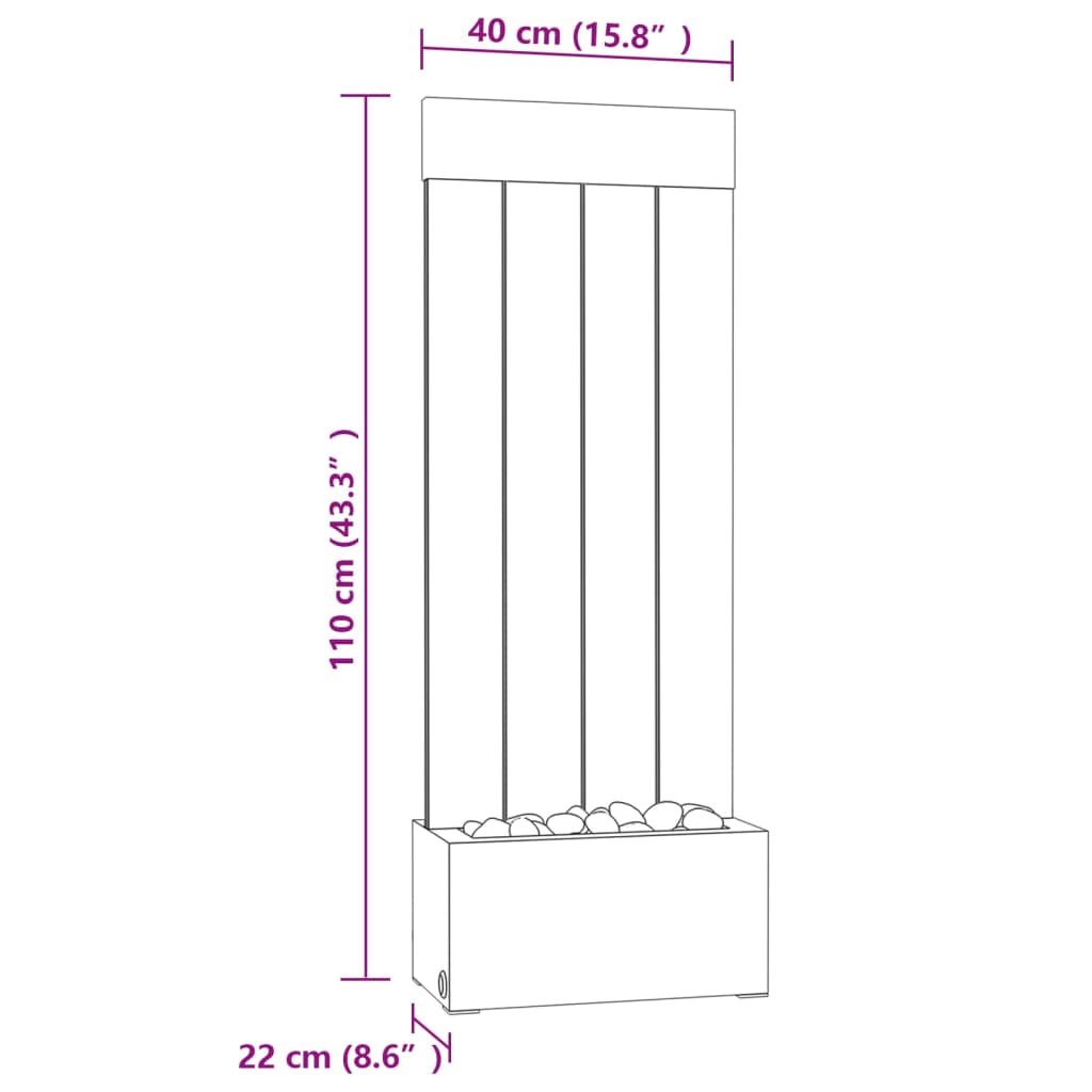 Columna burbujas LEDs RGB acero inoxidable acrílico 110 cm