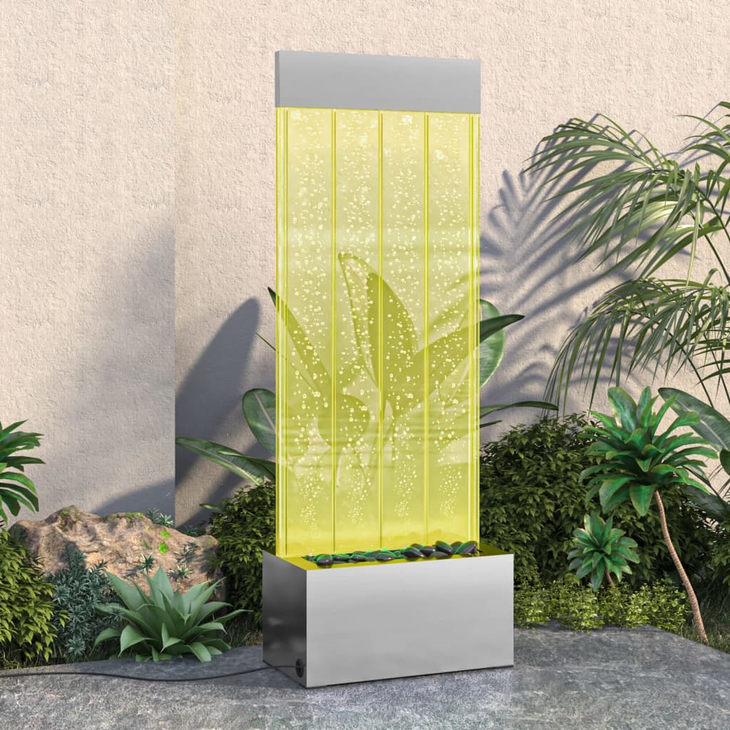 Columna burbujas LEDs RGB acero inoxidable acrílico 110 cm