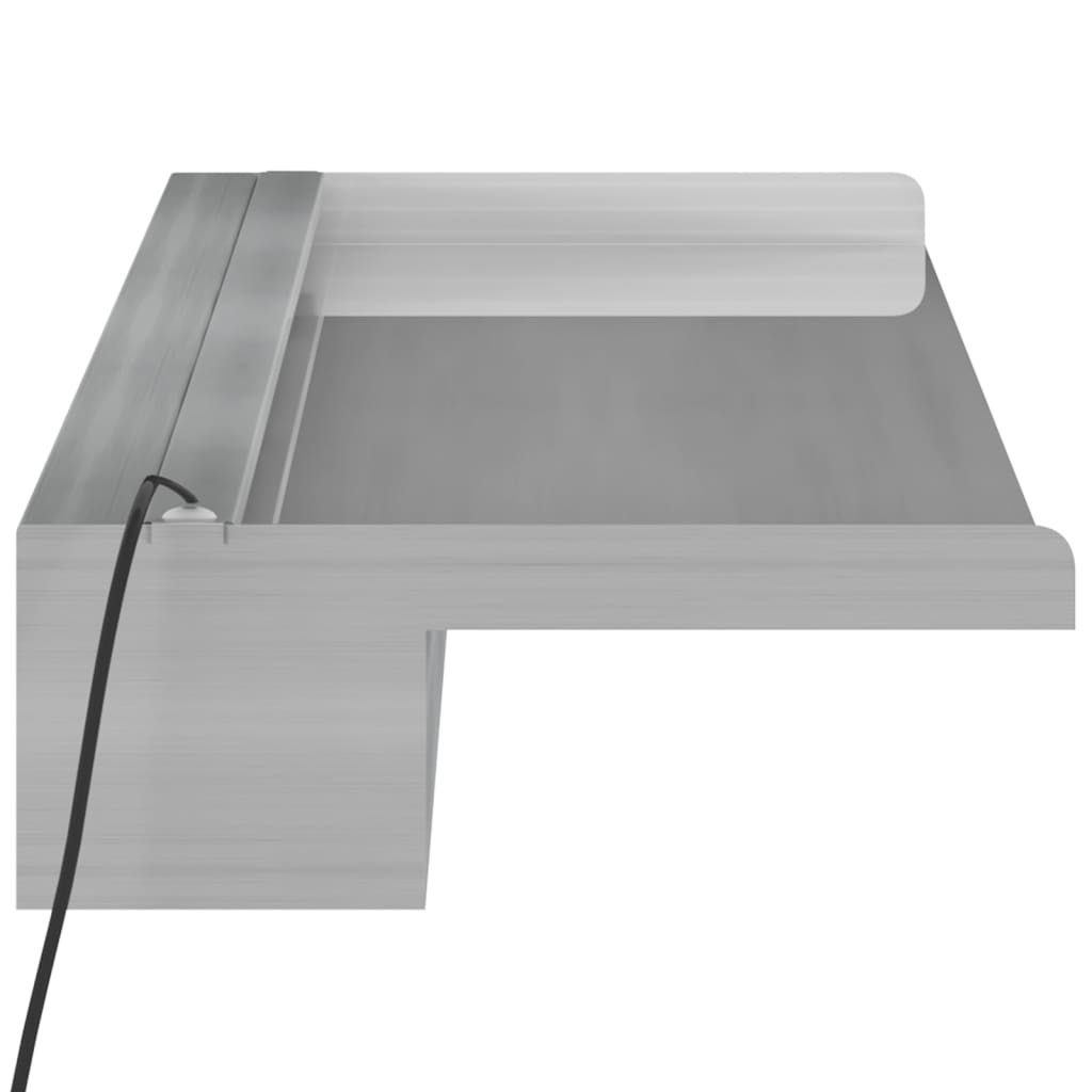 Fuente cascada con LED RGB acero inoxidable 108 cm