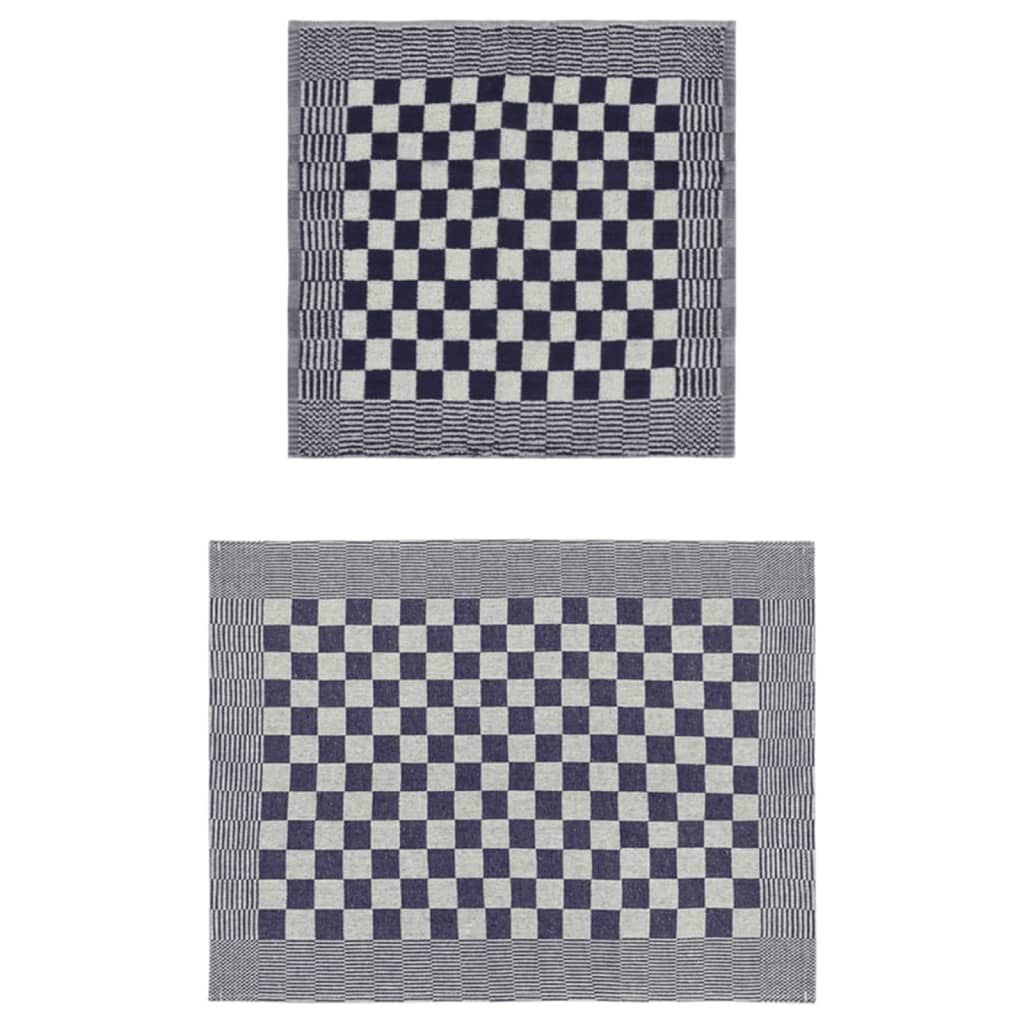 Juego de paños 10 unidades algodón azul y blanco