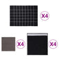 Set of 12 black and gray cotton cloths