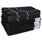 Juego de paños 12 unidades algodón negro y gris