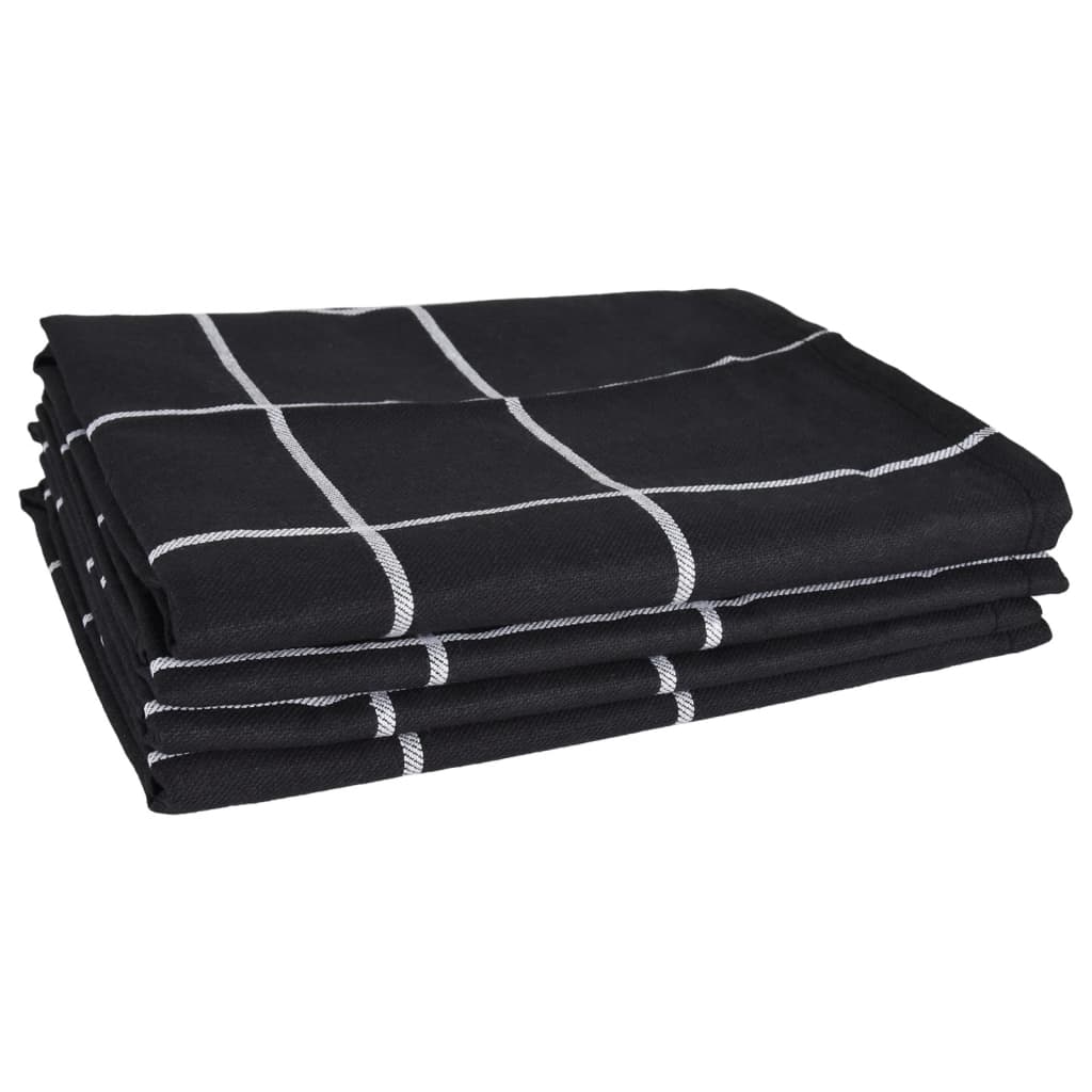 Juego de paños 12 unidades algodón negro y gris