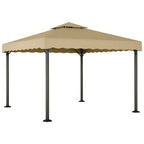 Cenador aluminio y acero gris taupé 3x3 m