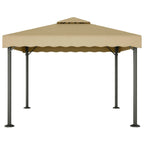 Cenador aluminio y acero gris taupé 3x3 m