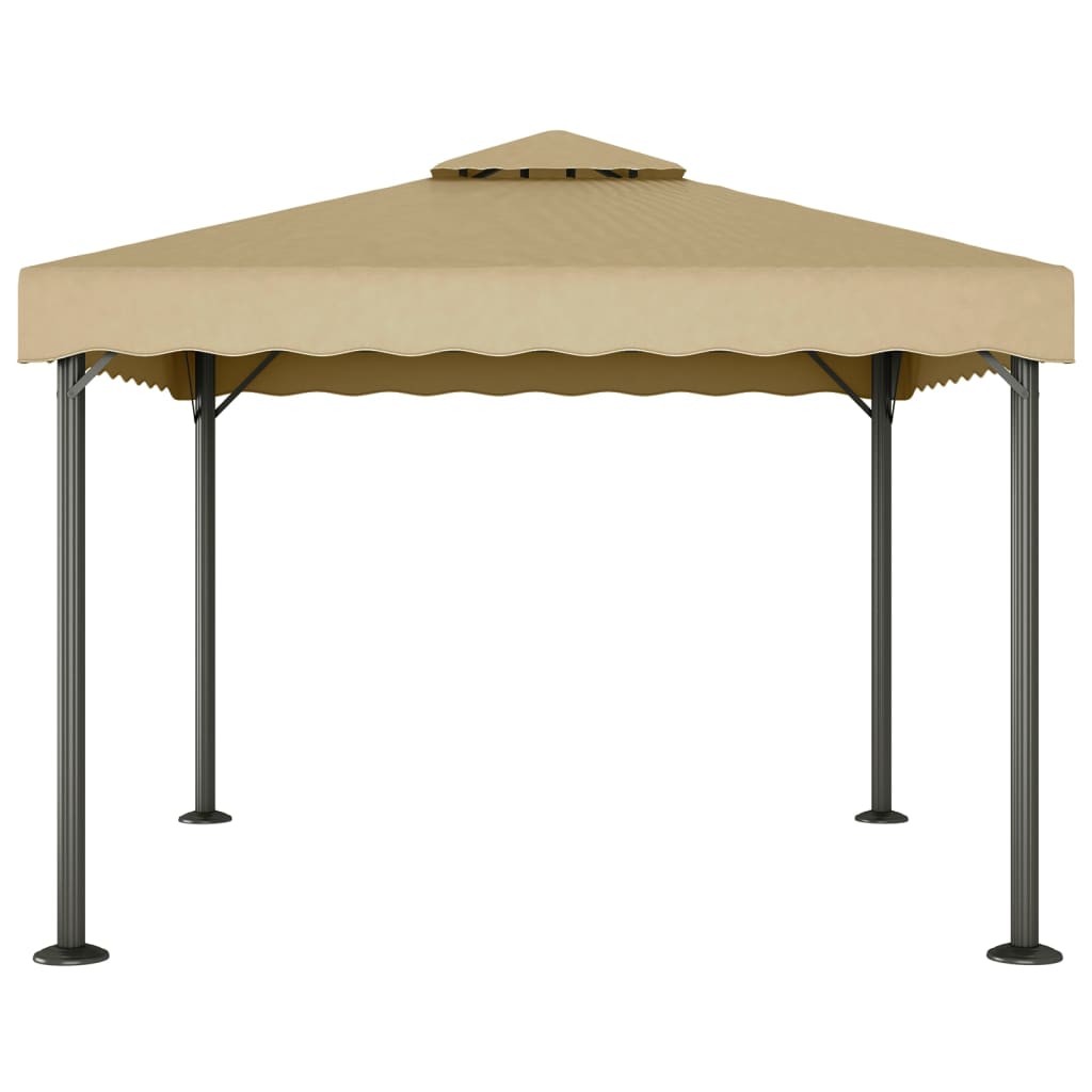 Cenador aluminio y acero gris taupé 3x3 m