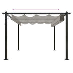 Cenador de jardín con techo retráctil color crema 3x3 m