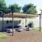 Cenador de jardín con techo retráctil color crema 3x3 m