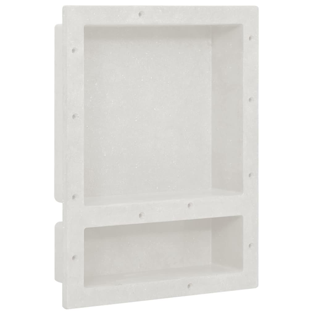 Hornacina de ducha 2 compartimentos blanco brillo 41x51x10 cm