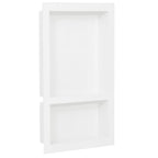 Hornacina de ducha 2 compartimentos blanco brillo 41x51x10 cm