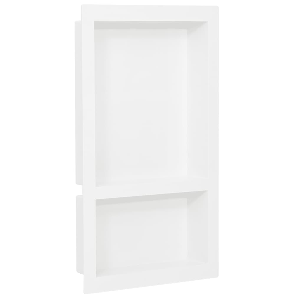 Hornacina de ducha 2 compartimentos blanco brillo 41x51x10 cm