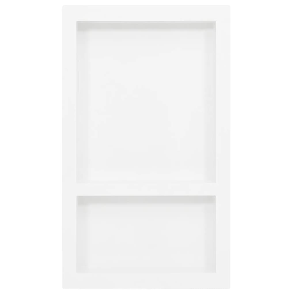 Hornacina de ducha 2 compartimentos blanco brillo 41x51x10 cm