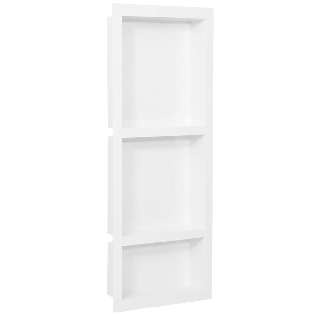 Hornacina de ducha 2 compartimentos blanco brillo 41x51x10 cm