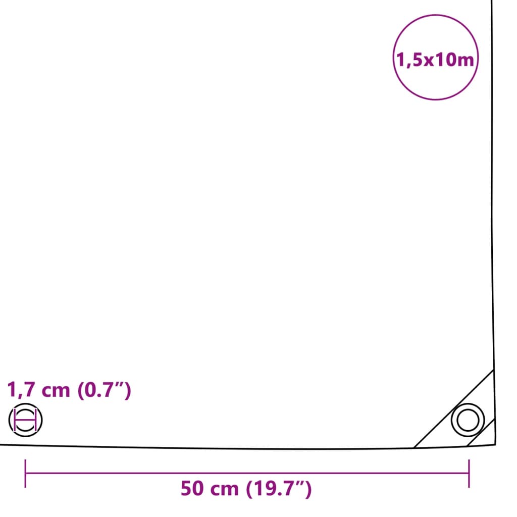 Lona 650 g/m² 1,5x10 m negro