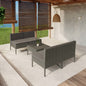 Set de muebles de jardín 4 pzas y cojines ratán sintético negro