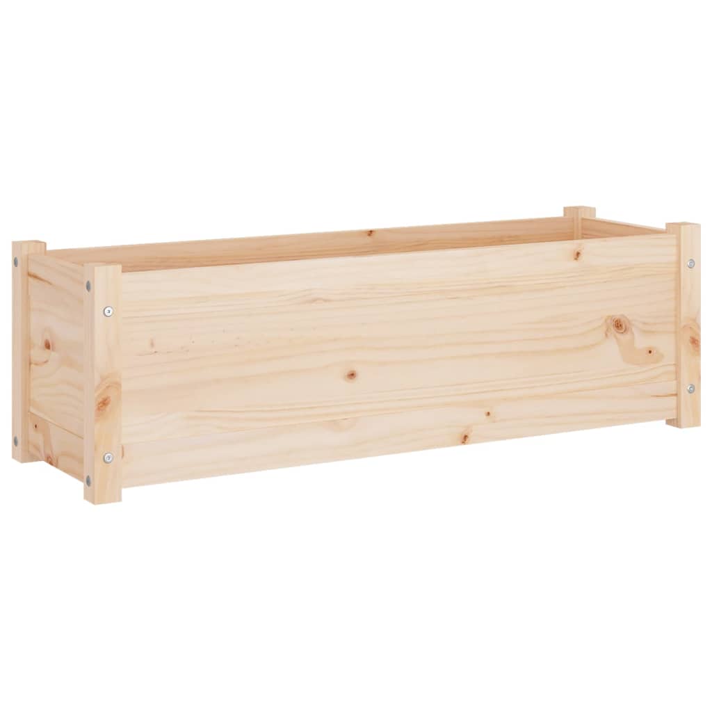 Jardinera de madera maciza de pino 100x31x31 cm