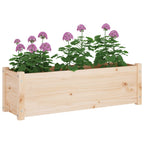 Jardinera de madera maciza de pino 100x31x31 cm