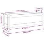 Jardinera de madera maciza de pino 100x31x31 cm