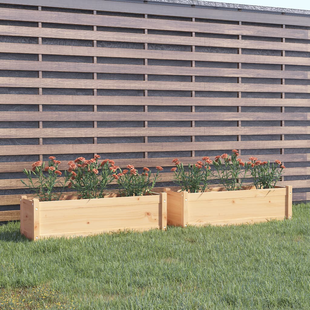 Jardineras 2 uds madera maciza de pino 100x31x31 cm