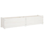 Arriates de madera maciza de pino 2 uds blanco 150x31x31 cm