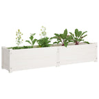 Arriates de madera maciza de pino 2 uds blanco 150x31x31 cm