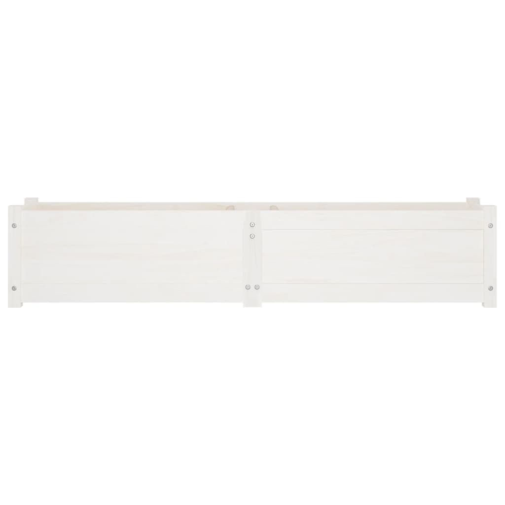 Arriates de madera maciza de pino 2 uds blanco 150x31x31 cm