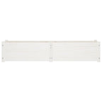 Arriates de madera maciza de pino 2 uds blanco 150x31x31 cm