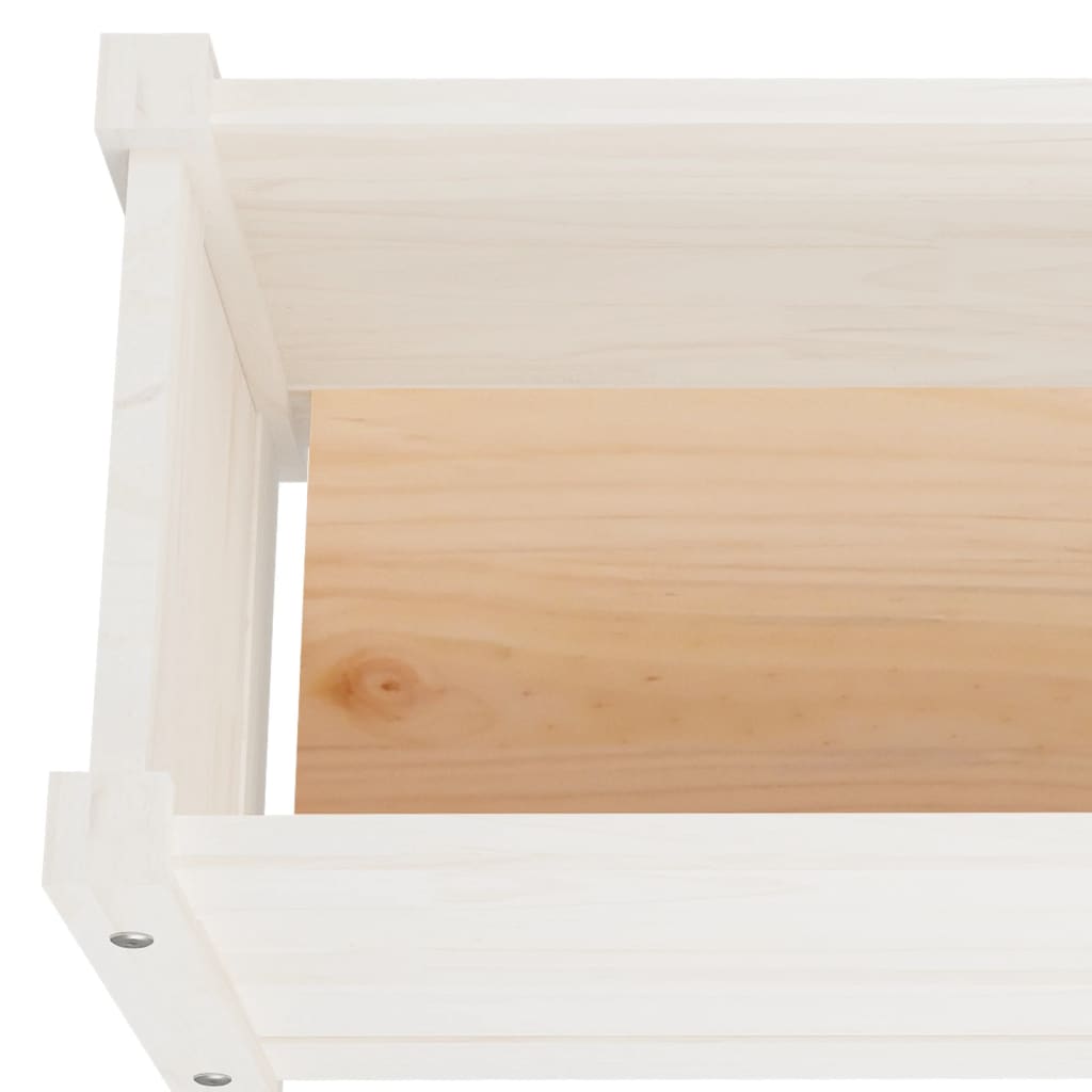 Arriates de madera maciza de pino 2 uds blanco 150x31x31 cm