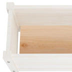 Arriates de madera maciza de pino 2 uds blanco 150x31x31 cm