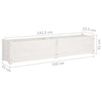 Arriates de madera maciza de pino 2 uds blanco 150x31x31 cm
