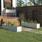 Arriates de madera maciza de pino 2 uds blanco 150x31x31 cm