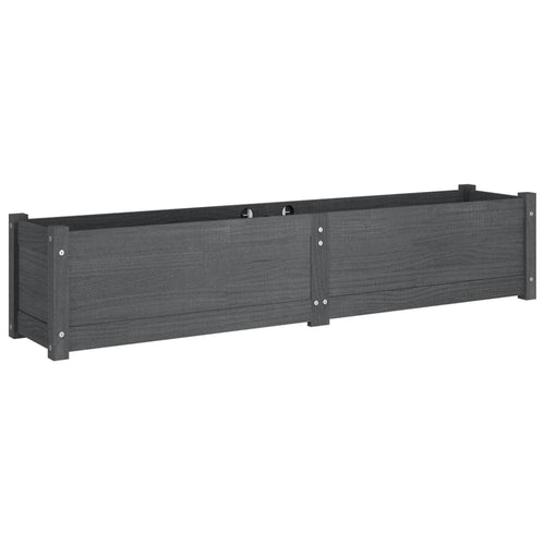 Arriate de madera maciza de pino gris 150x31x31 cm