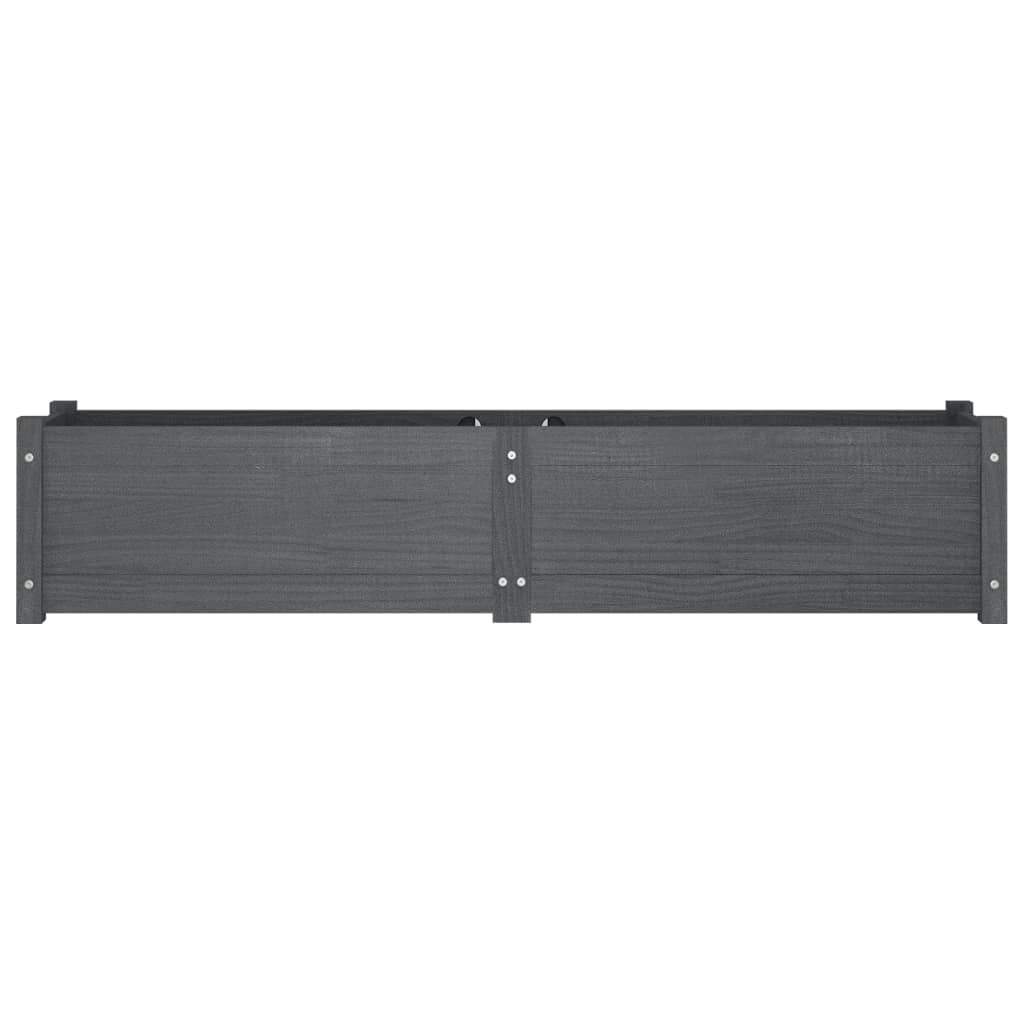 Arriate de madera maciza de pino gris 150x31x31 cm