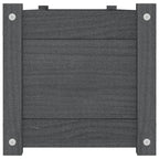 Arriate de madera maciza de pino gris 150x31x31 cm