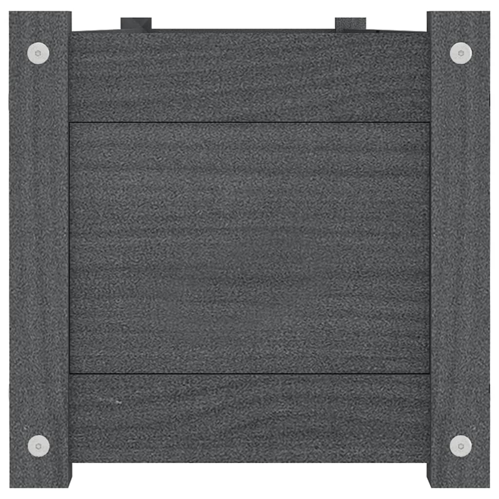 Arriate de madera maciza de pino gris 150x31x31 cm