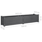 Arriate de madera maciza de pino gris 150x31x31 cm