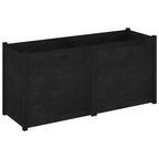 Jardinera madera maciza de pino negro 150x50x70 cm