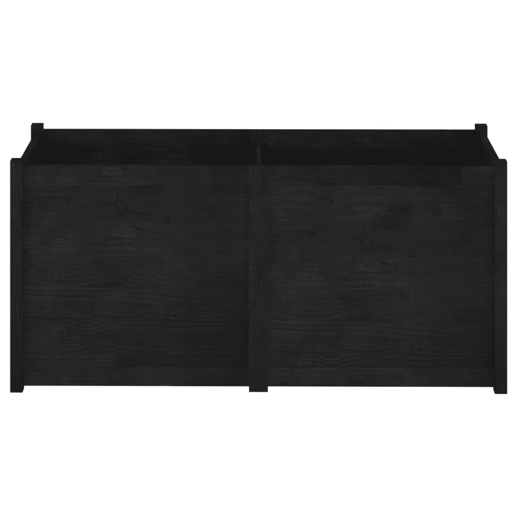 Jardinera madera maciza de pino negro 150x50x70 cm