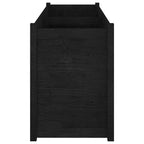 Jardinera madera maciza de pino negro 150x50x70 cm
