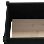 Jardinera madera maciza de pino negro 150x50x70 cm