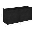 Jardinera madera maciza de pino negro 150x50x70 cm