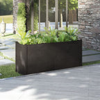 Jardinera madera maciza de pino negro 150x50x70 cm