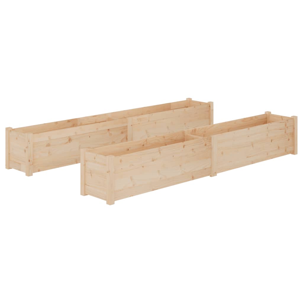 Jardineras 2 uds madera maciza de pino 200x31x31 cm
