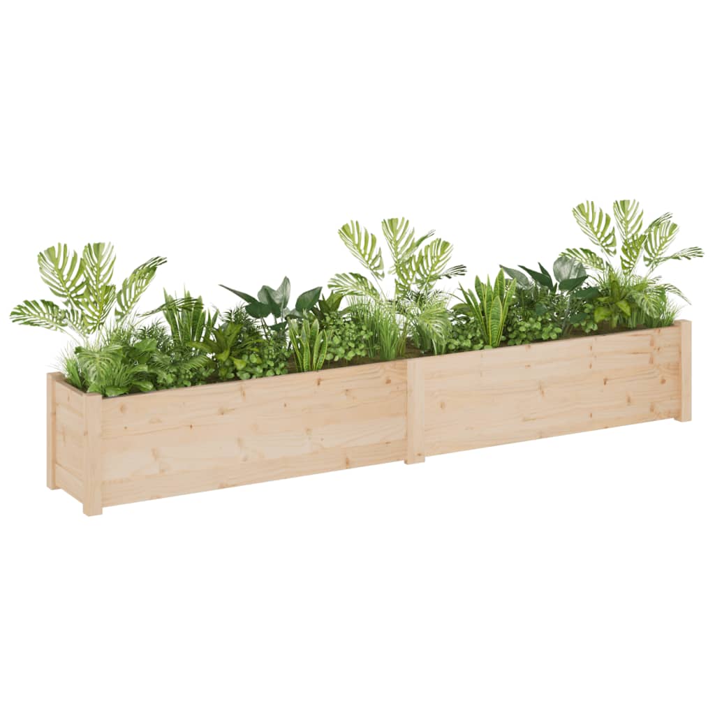 Jardineras 2 uds madera maciza de pino 200x31x31 cm