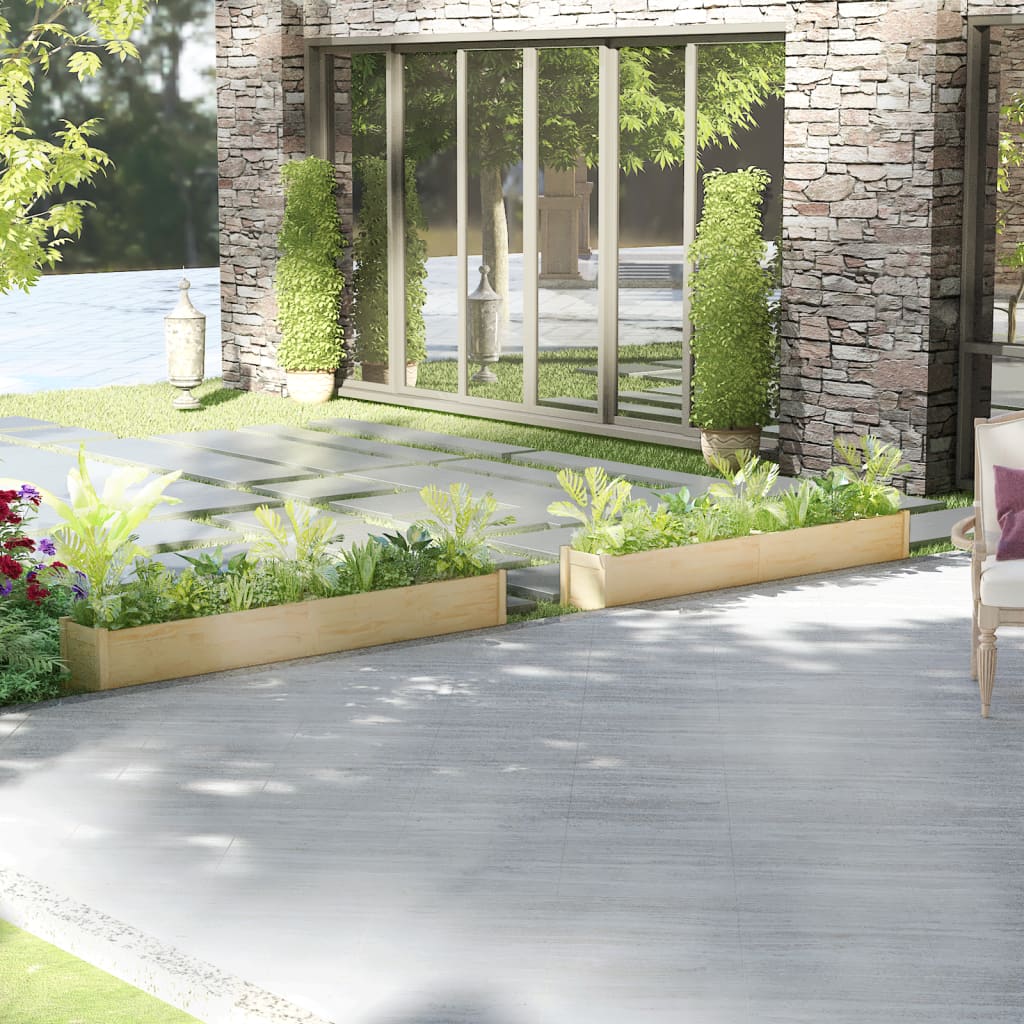 Jardineras 2 uds madera maciza de pino 200x31x31 cm